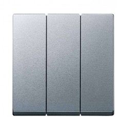 Клавіша вимикача потрійна SYSTEM M алюміній Merten, MTN311960