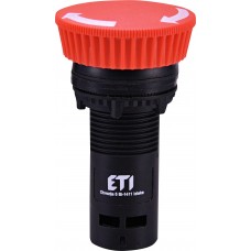 Кнопка моноблочна грибок ETI 004771483 ECM-T01-R (відключення поворотом 1NC червона)