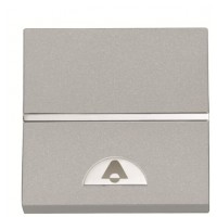 Кнопковий вимикач із символом «Дзвінок» ABB Zenit 2CLA220400N1301 N2204 PL (срібло)