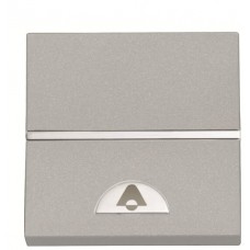 Кнопковий вимикач із символом «Дзвінок» ABB Zenit 2CLA220400N1301 N2204 PL (срібло)