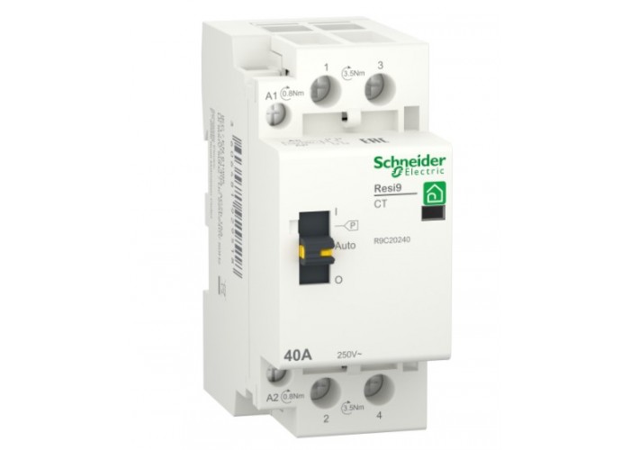 Контактор Schneider Electric R9C20240 RESI9 1P+N 40A 2NO 230В