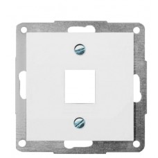 Корпус розетки для встановлення одного роз'єму RJ-12/RJ-45 білий FIORENA