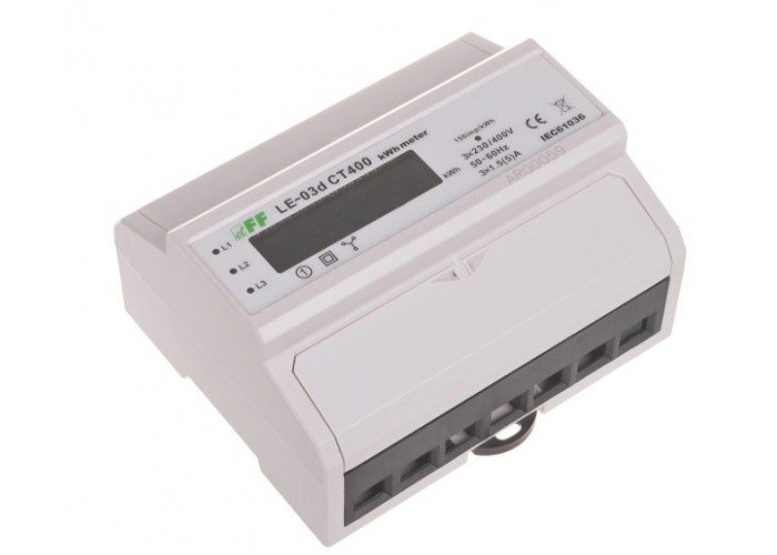 Лічильник електроенергії F&F LE03D-CT400 3х230/400В 3х5А (трансформатор 400/5A)
