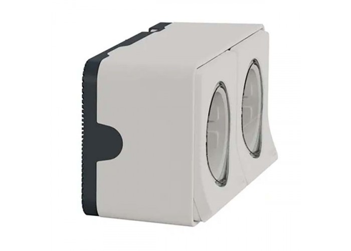 Накладна 2-місна розетка Schneider Electric MUR39035 із з/к та шторками IP55 (біла)
