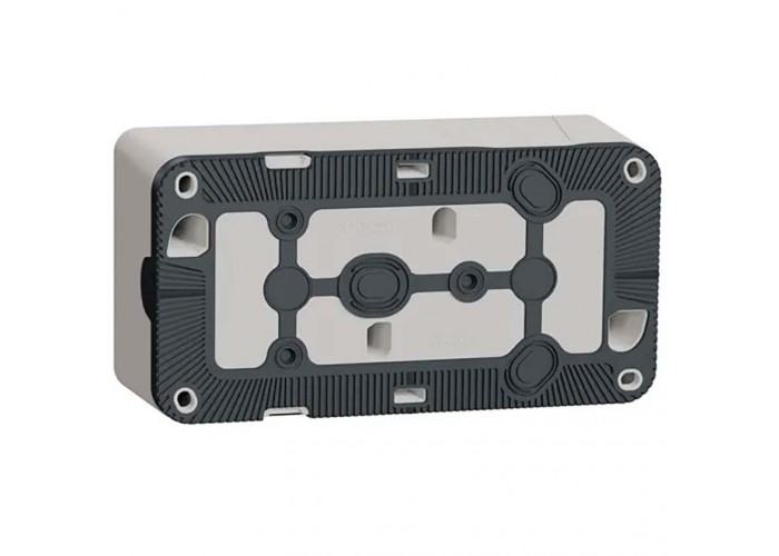 Накладна 2-місна розетка Schneider Electric MUR39035 із з/к та шторками IP55 (біла)