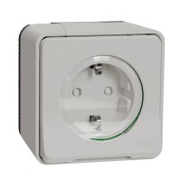 Накладна розетка Schneider Electric MUR39034 із з/к та шторками IP55 (біла)