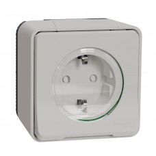 Накладна розетка Schneider Electric MUR39034 із з/к та шторками IP55 (біла)