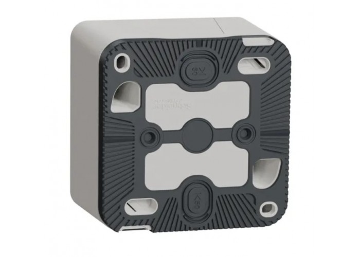 Накладная розетка Schneider Electric MUR39034 с з/к и шторками IP55 (белая)