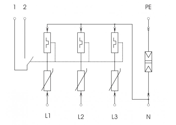 Обмежувач перенапруг OBO Bettermann (5094510) Тип I+II V25-B+C 3+NPE-FS