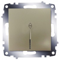 Одноклавішний прохідний вимикач ABB Cosmo 619-011400-210 з підсвічуванням (титан)