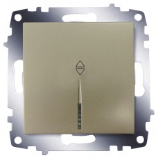 Одноклавішний прохідний вимикач ABB Cosmo 619-011400-210 з підсвічуванням (титан)
