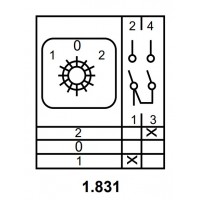 Пакетний перемикач Аско-Укрем ПКП Е9 1.831 A0110010010 (1-0-2 1 полюс)