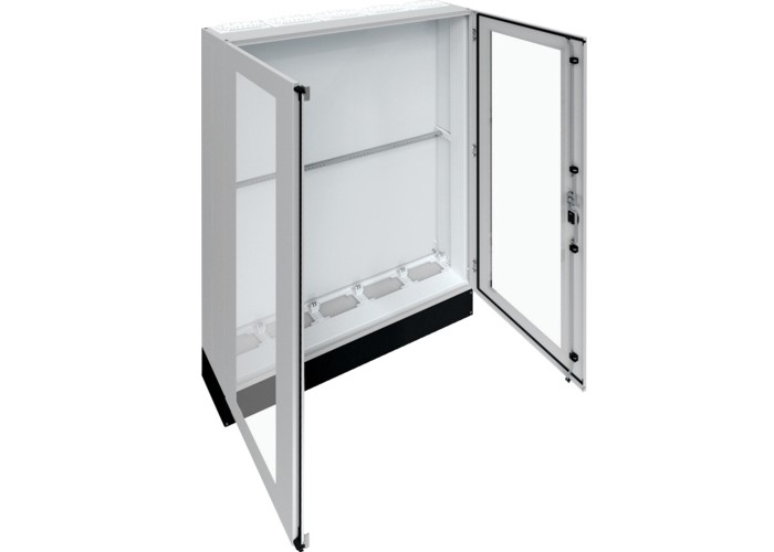 Підлоговий щит із прозорими дверима Hager FR25L2 Univers IP55/II 1850x1300x275мм із цоколем h=200мм