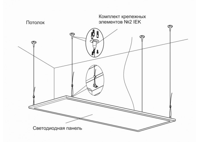 Плоска LED панель IEK ДВО 6568 40Вт 6500К
