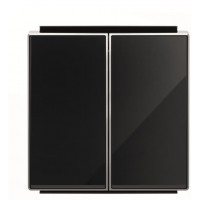 Подвійна клавіша вимикача ABB Sky 2CLA851100A2501 8511 CN (чорне скло)