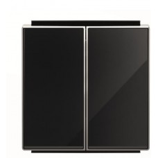 Подвійна клавіша вимикача ABB Sky 2CLA851100A2501 8511 CN (чорне скло)