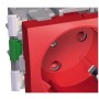 Двойная розетка Schneider Electric Altira ALB45254 с заземлением и со шторками (красная)