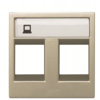 Подвійна центральна плата розетки ABB Zenit 2CLA221820N1901 N2218.2 CV (шампань)