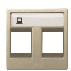 Подвійна центральна плата розетки ABB Zenit 2CLA221820N1901 N2218.2 CV (шампань)
