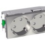 Тройная розетка Schneider Electric Altira ALB46262 с заземлением и со шторками (металлик)