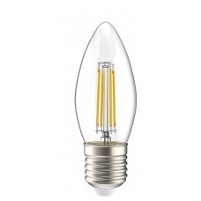 Прозора LED лампа IEK LLF-C35-5-230-40-E27-CL C35 (свічка) 5Вт 230В 4000К E27 серія 360°