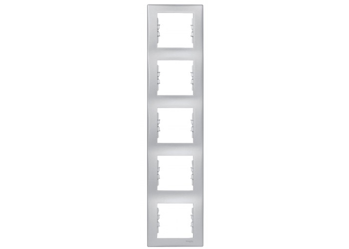 Пятиместная вертикальная рамка Schneider Electric Sedna SDN5801560 (алюминий)