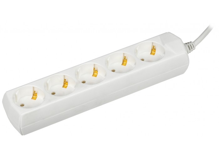 Пятиместная переноска Generica (WYP10-10-05-D15-Z-G) У05 10А 250В 2P+PE 1,5м 3х1мм²