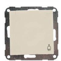 Розетка з кришкою слонова кістка FIORENA (гвинт) 16А/250В