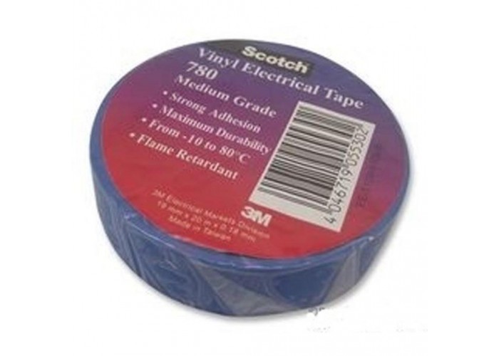 Синя ПВХ ізолента 3M Telecom FE510091088 SCOTCH 780 рулон 19ммх20м