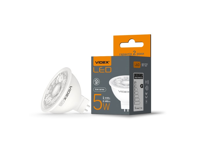Світлодіодна лампа Videx MR16eL GU5.3 5Вт 4100K (VL-MR16eL-05534)