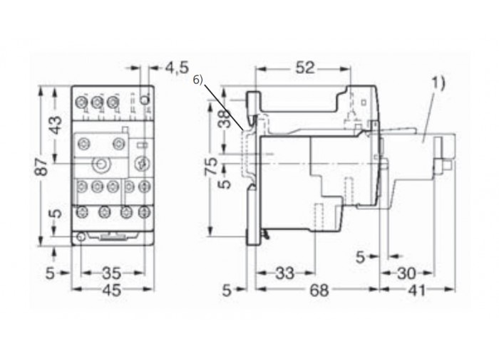 Теплове реле Schrack LST00630 4,5-6,3А розмір 0