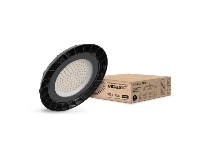 Висотний LED світильник Videx Highbay 100Вт 5000K (VL-HBe15-1005B) чорний