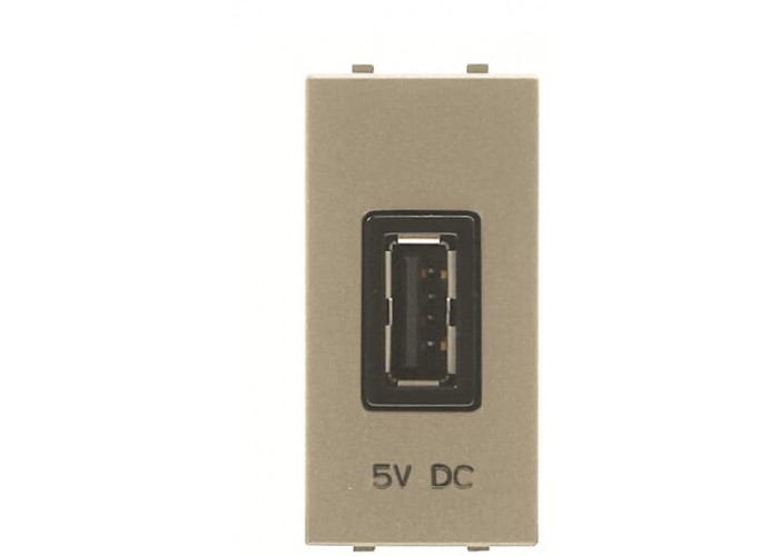 USB розетка ABB Zenit 2CLA218500N1901 N2185 CV 750 мА 1М (шампань)