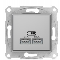 USB розетка Schneider Electric Sedna SDN2710260 (алюміній)