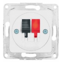 Акустична розетка HI-FI для динаміків біла OPTIMA
