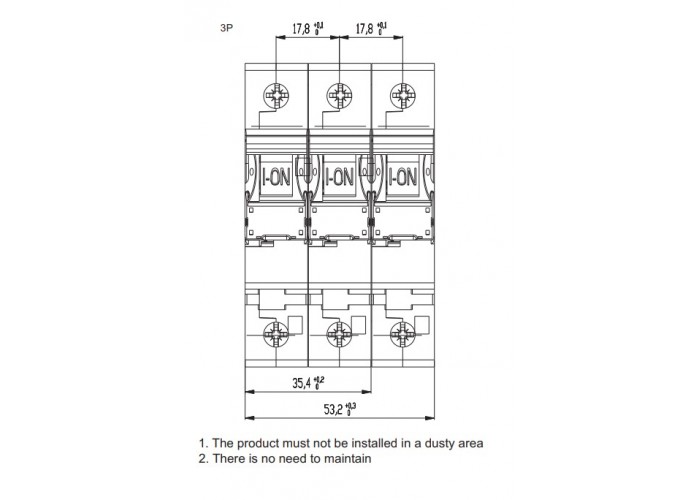 Автоматический выключатель ETI 002175322 ST-68 3p B 63А (4.5 kA)