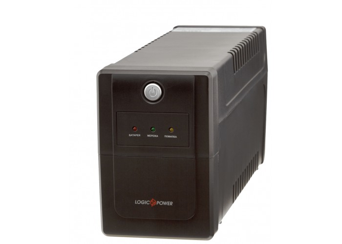 ДБЖ LogicPower LP3405 LPM-825VA-P у пластиковому корпусі з 2 євророзетками AVR 9Аг 12В (577Вт) (чорний)