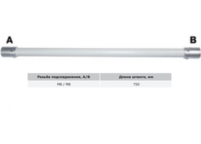 Изоляционная штанга 0,75м, крепление M8/M8, NL0154, ДКС