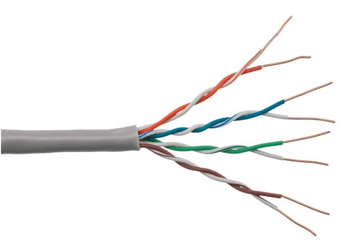 Кабель LogicPower LP2036 Cat.5e UTP 4x2x0.50мм CU для внутрішньої прокладки КВП(4*2*0 50)[CU] 305м