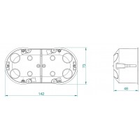 Коробка установча під гіпсокартон (негорюча) РК-2х60