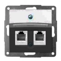 Корпус для встановлення двох роз'ємів RJ-12/RJ-45 антрацит-matt FIORENA