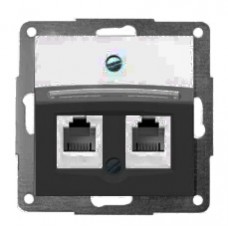 Корпус для встановлення двох роз'ємів RJ-12/RJ-45 антрацит-matt FIORENA
