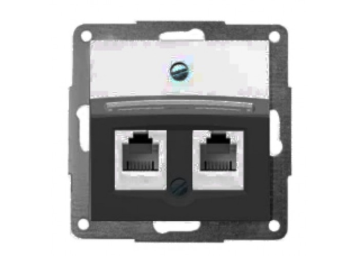 Корпус для установки двух разъемов RJ-12/RJ-45 антрацит-matt FIORENA