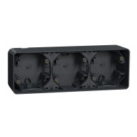 Накладний блок підрозетників на 3 місця Schneider Electric MUR37713 IP55 (антрацит)