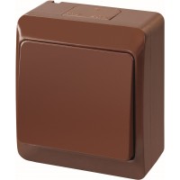 Одноклавішний вимикач Elektro Plast 0331-6 Hermes IP44 коричневий