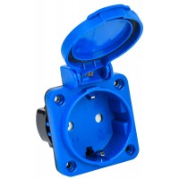 Панельна розетка Schuko IEK РП16-3 Magnum PSN71-016-3-3-54-K07 IP54 з кришкою