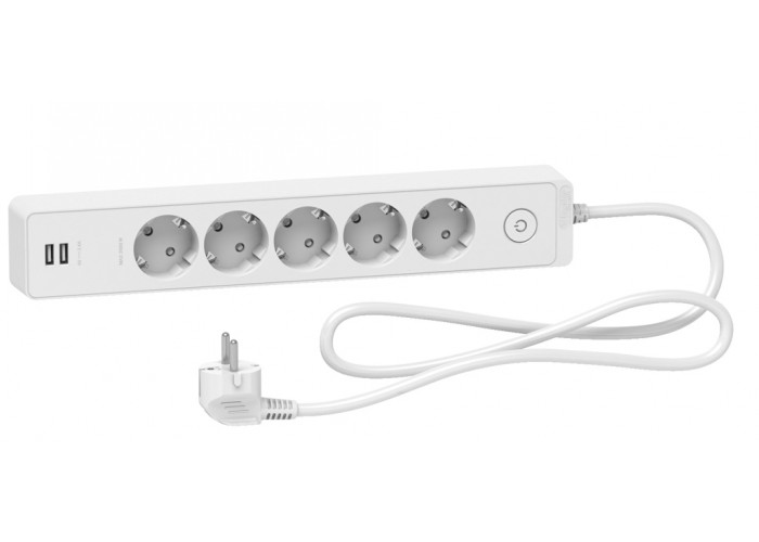 Удлинитель Schneider Electric ST945U1W на 5 гнезд и 2хUSB (1,5м) белый