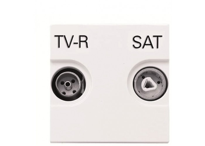 Прохідна TV-R SAT розетка ABB Zenit 2CLA225180N1101 N2251.8 BL (білий)