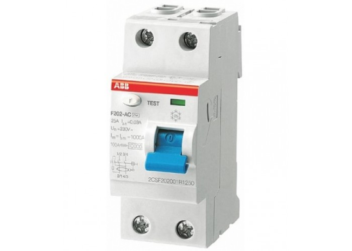 ПЗВ ABB F202 AC-25/0,03, 25 А, 30 мА, AC
