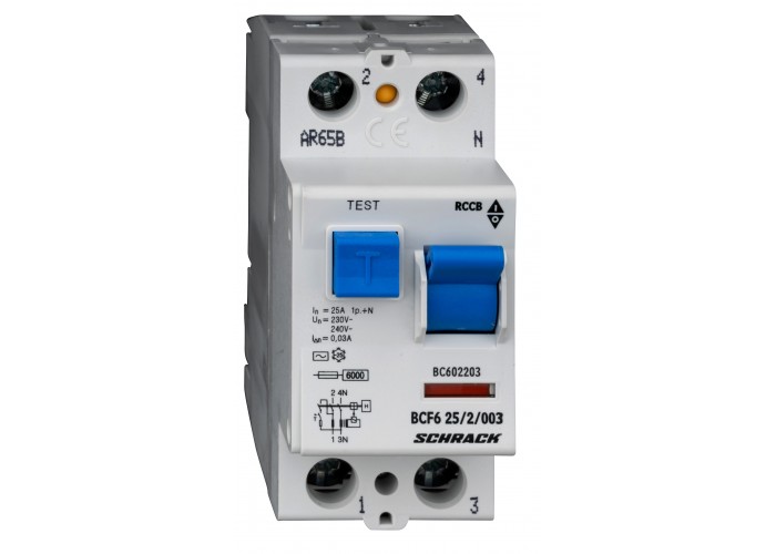ПЗВ Schrack BC602203 6кА 25А 30мА 2P тип AC